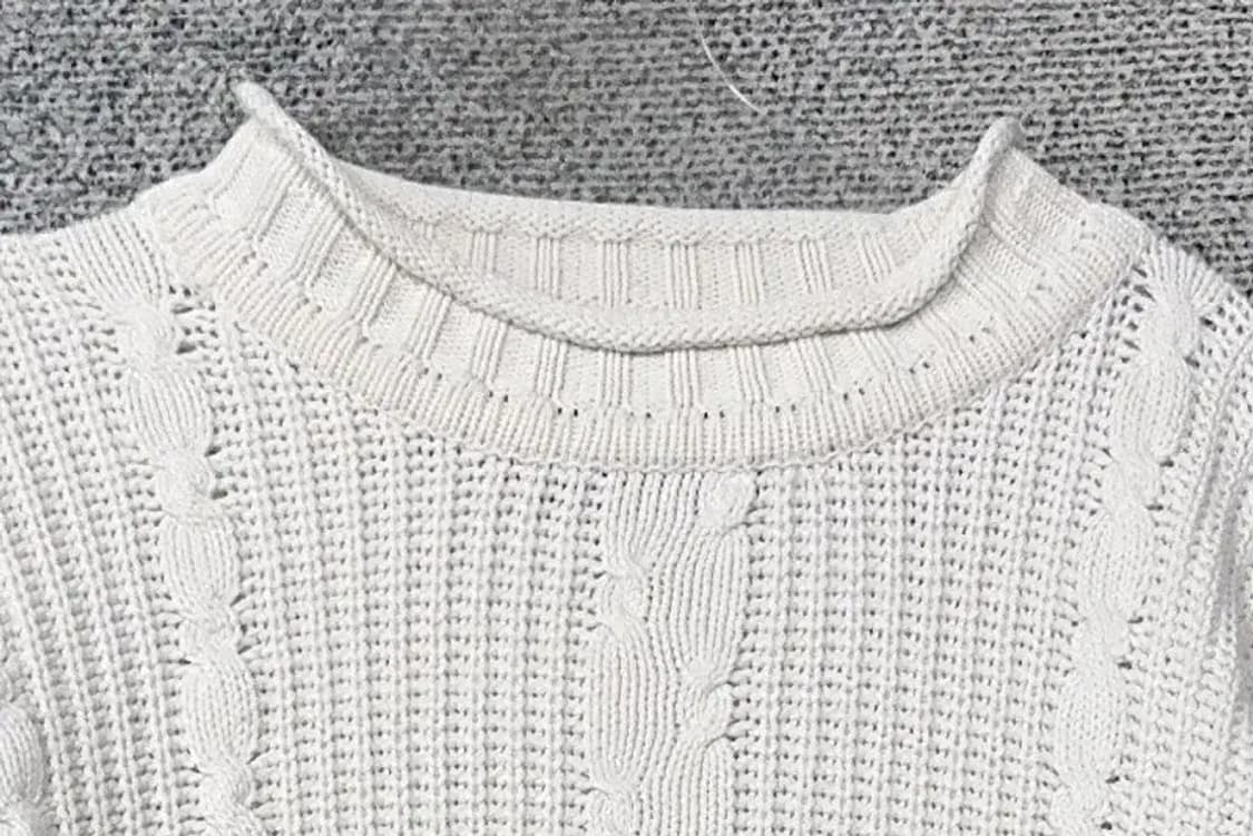 울리치 화이트 오버핏 케이블 니트 M 상품이미지5