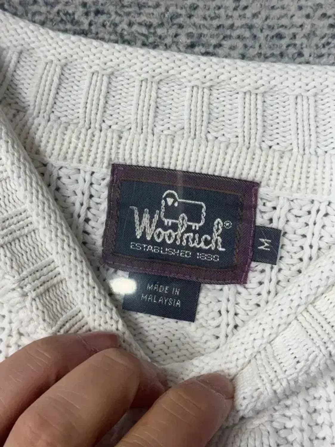 울리치 화이트 오버핏 케이블 니트 M 상품이미지7