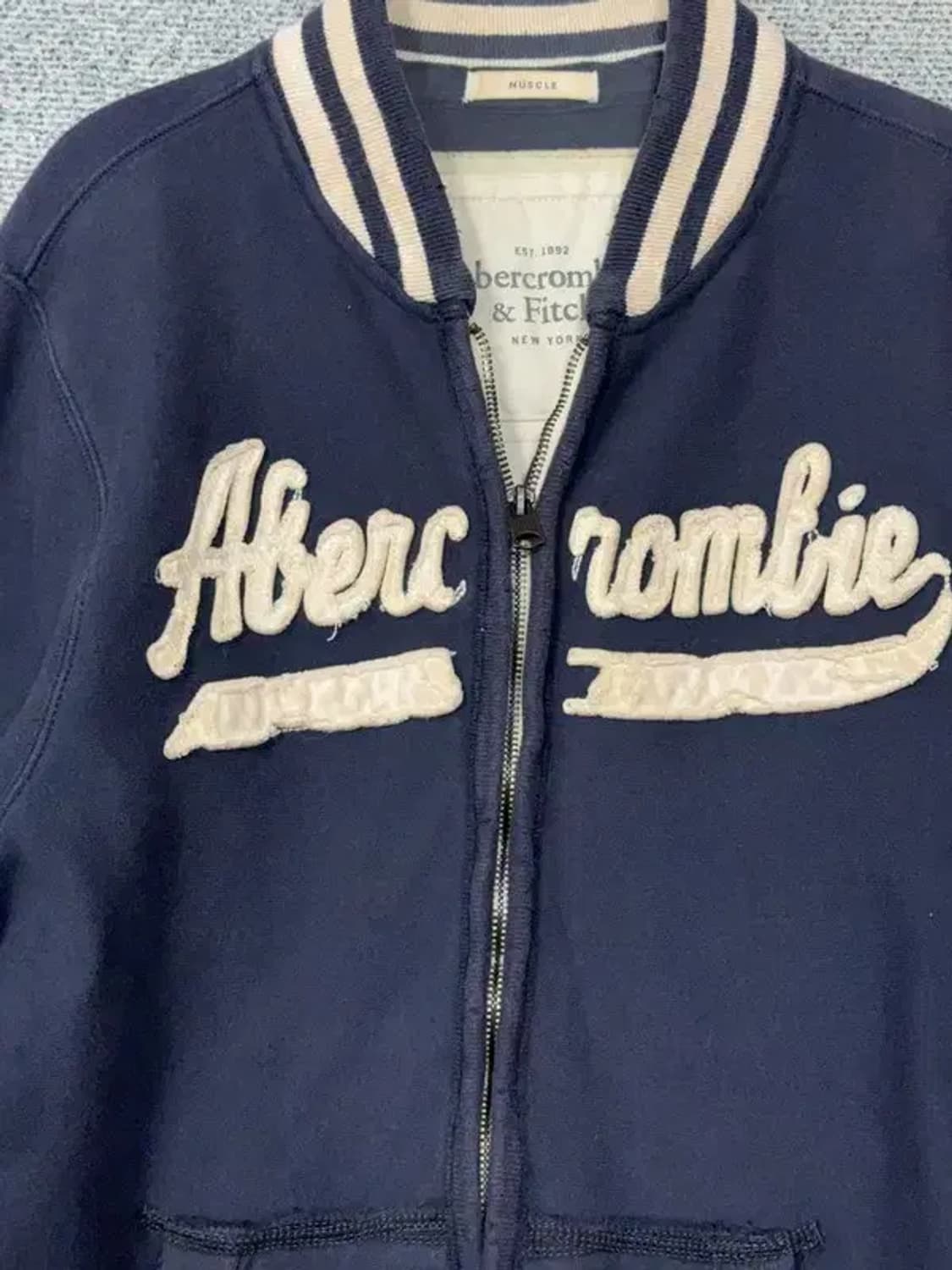 아베크롬비 스펠 자수 Y2K 단가라 블루종 L 상품이미지6