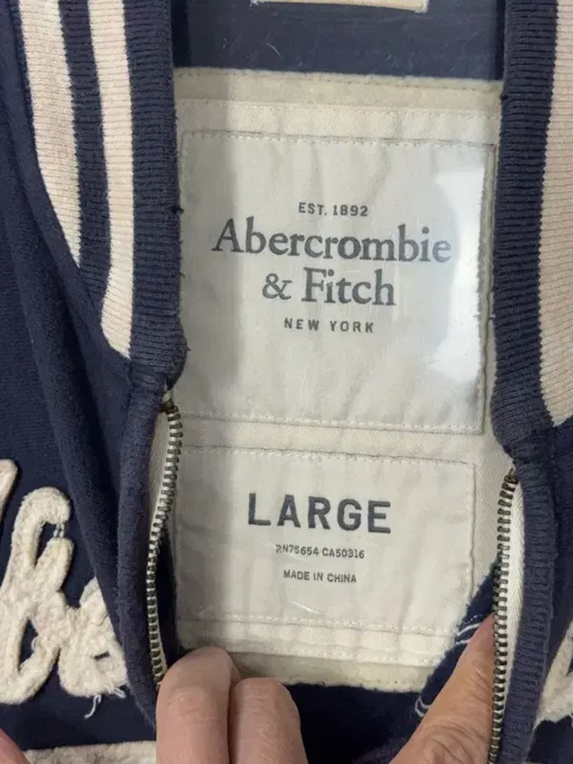 아베크롬비 스펠 자수 Y2K 단가라 블루종 L 상품이미지7