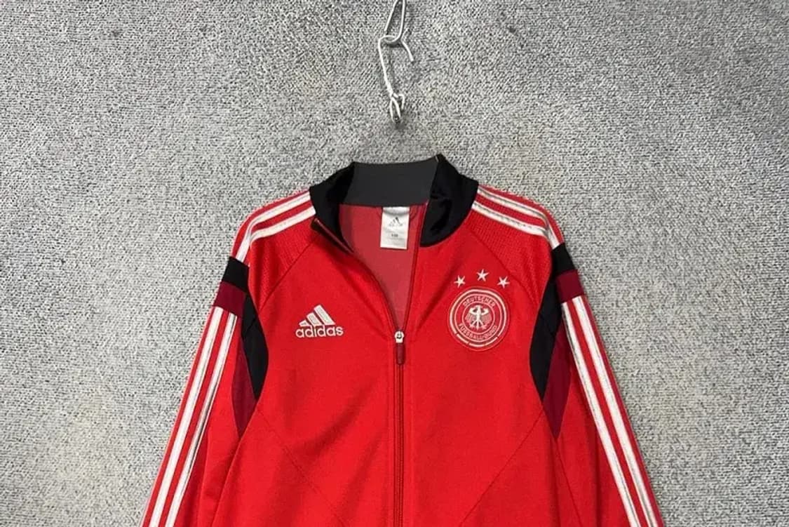 아디다스 독일 빨흰 트랙탑 집업 저지 100 상품이미지3