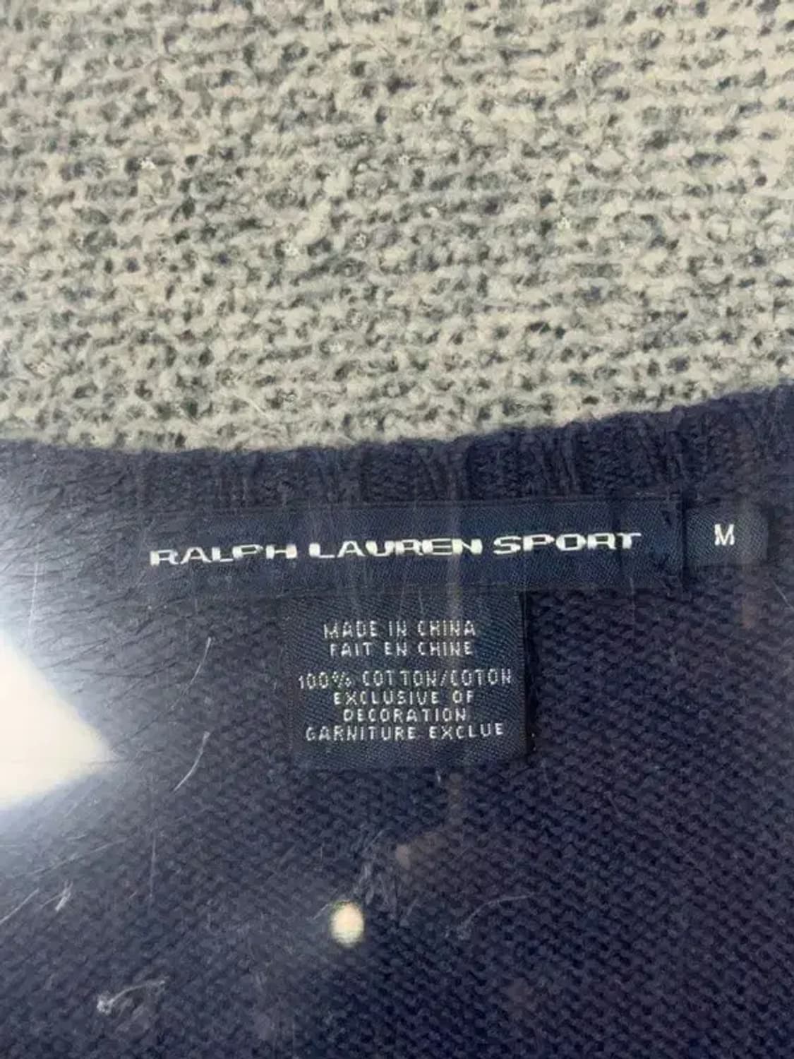 폴로 랄프로렌 금장 자수 브이넥 코튼 니트 M 상품이미지7