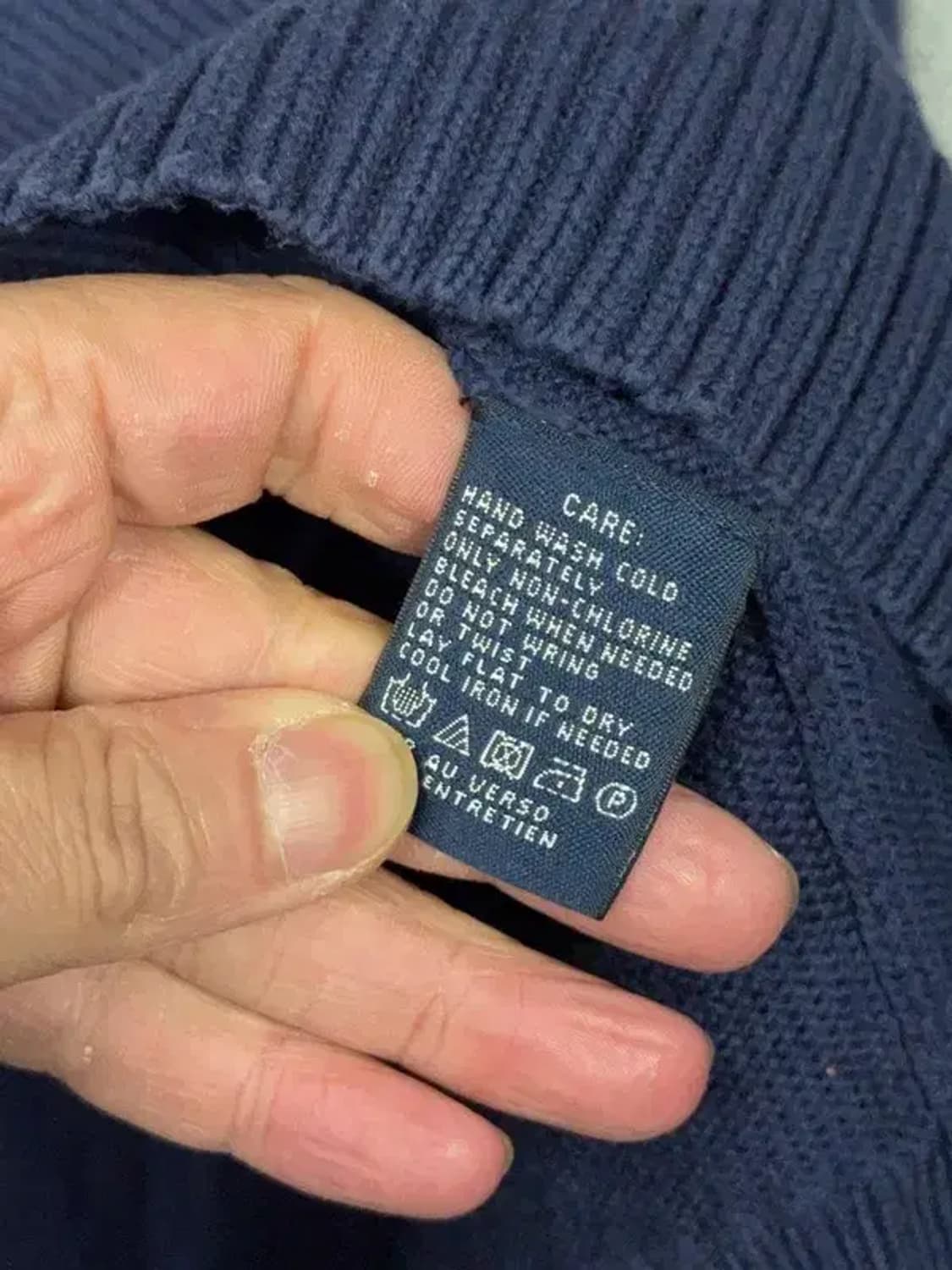 폴로 랄프로렌 금장 자수 브이넥 코튼 니트 M 상품이미지8