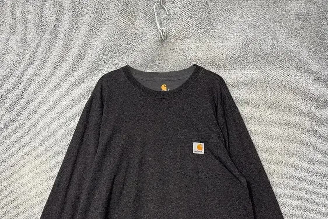칼하트 그레이 빈티지 포켓 슬리브 긴팔티 M 상품이미지3