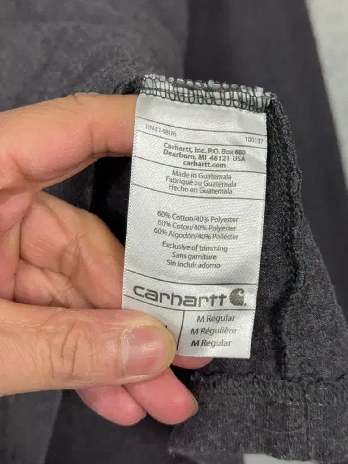 칼하트 그레이 빈티지 포켓 슬리브 긴팔티 M 상품이미지8