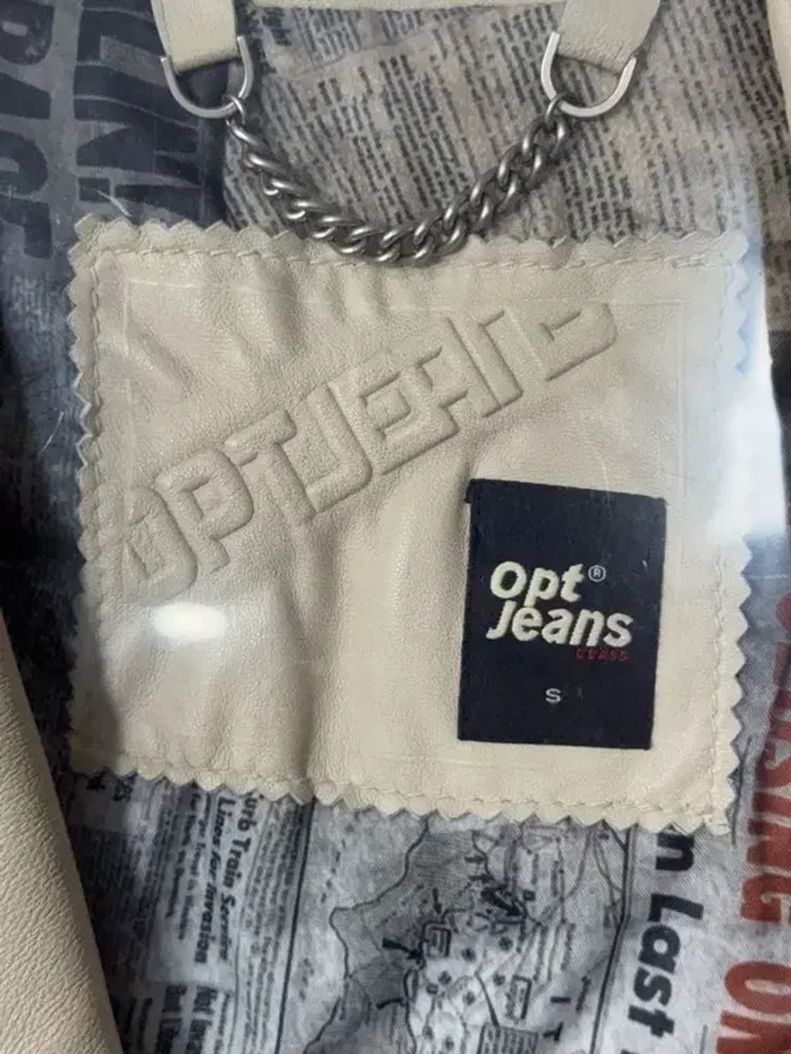 베이지 여성 클래식 가죽 블레이저 S 상품이미지6