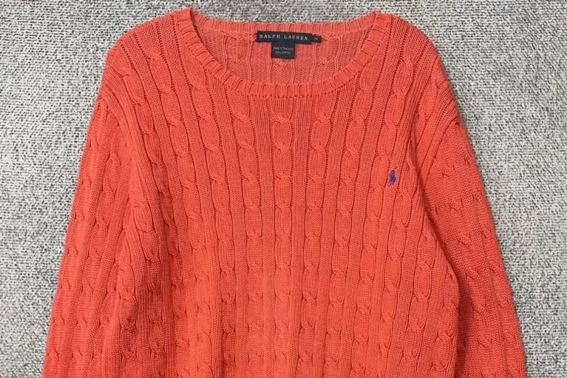 폴로 랄프로렌 로고 코랄 꽈배기 니트 XL 상품이미지3