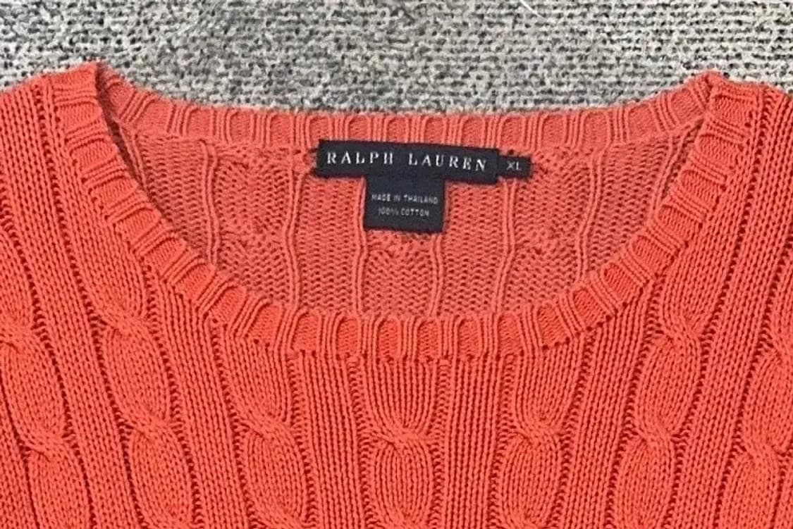 폴로 랄프로렌 로고 코랄 꽈배기 니트 XL 상품이미지5