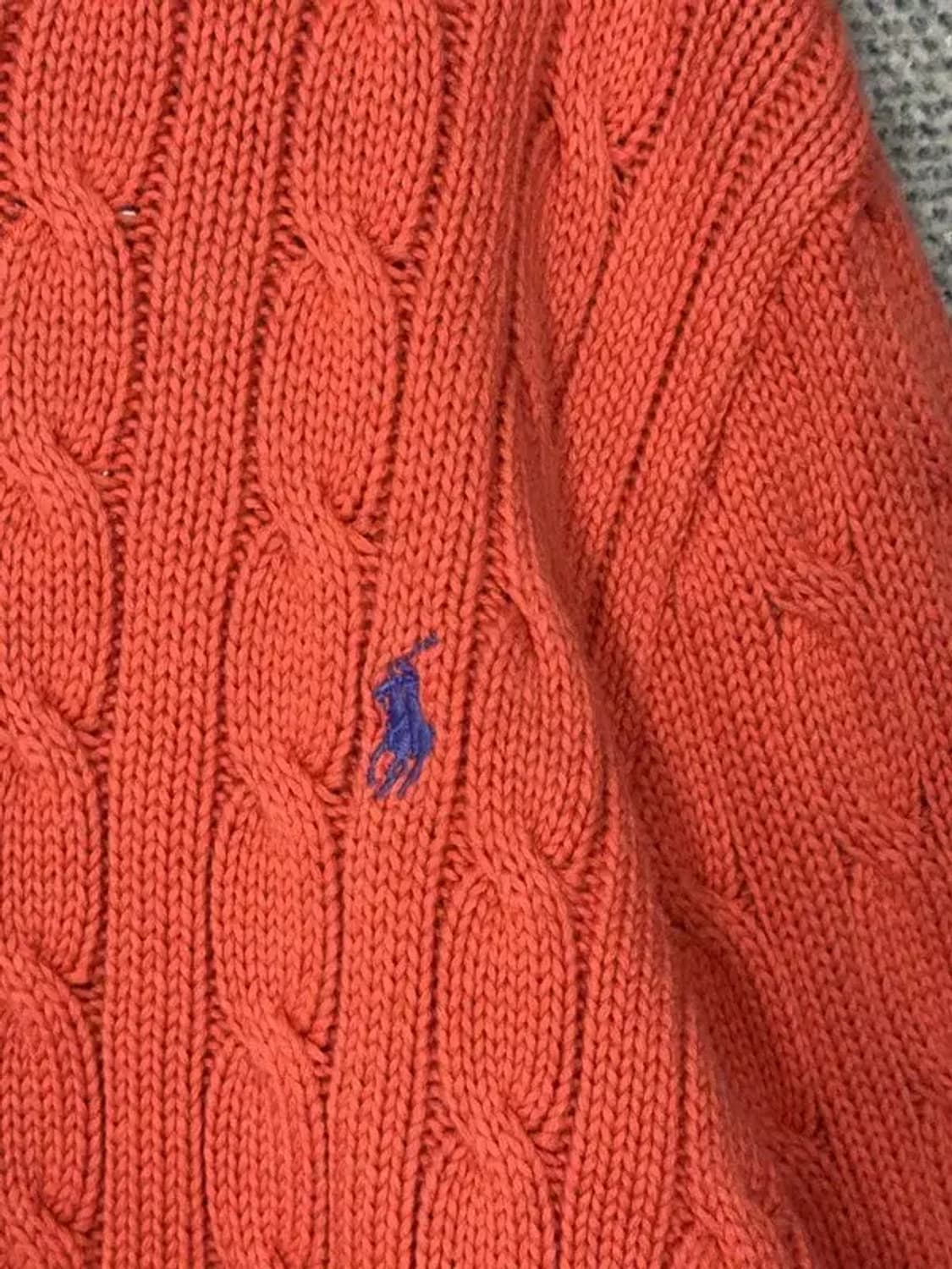 폴로 랄프로렌 로고 코랄 꽈배기 니트 XL 상품이미지6