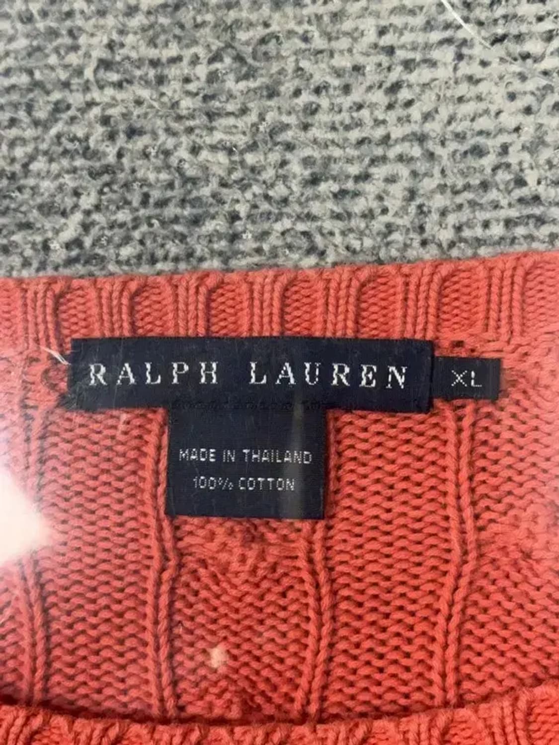 폴로 랄프로렌 로고 코랄 꽈배기 니트 XL 상품이미지7