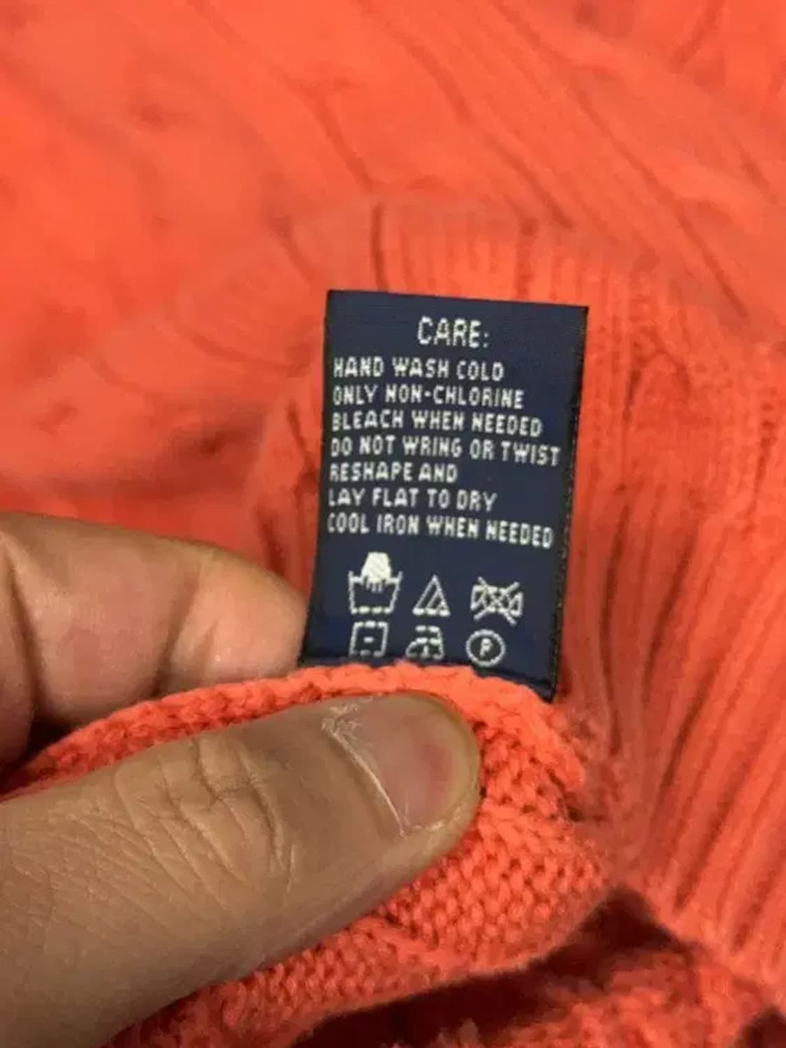 폴로 랄프로렌 로고 코랄 꽈배기 니트 XL 상품이미지8