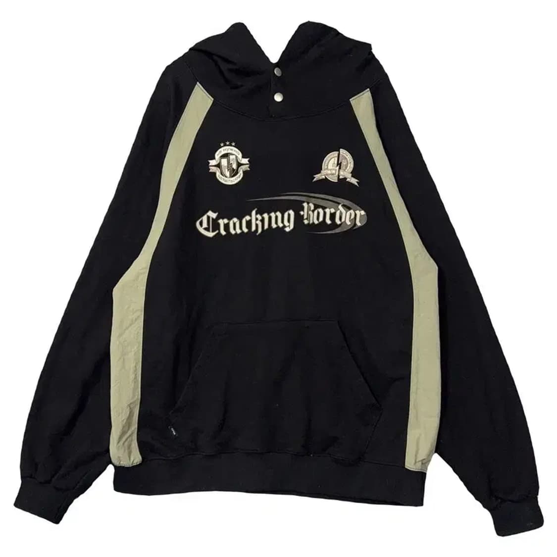 꼼파뇨 프린팅 블랙 오버핏 스웻 후드티 XL 상품이미지1