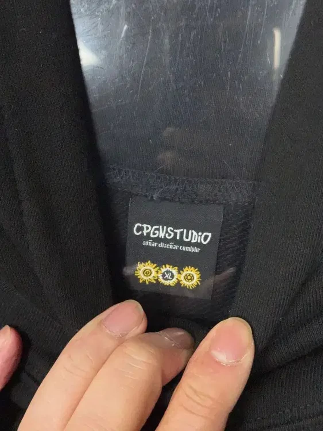 꼼파뇨 프린팅 블랙 오버핏 스웻 후드티 XL 상품이미지7