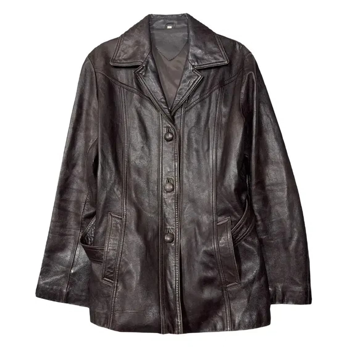 빈티지 브라운 가죽 코트 자켓 66 상품이미지1