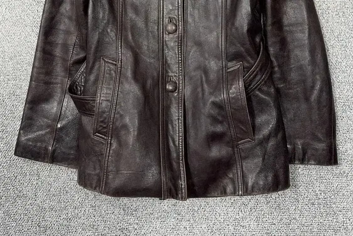 빈티지 브라운 가죽 코트 자켓 66 상품이미지4