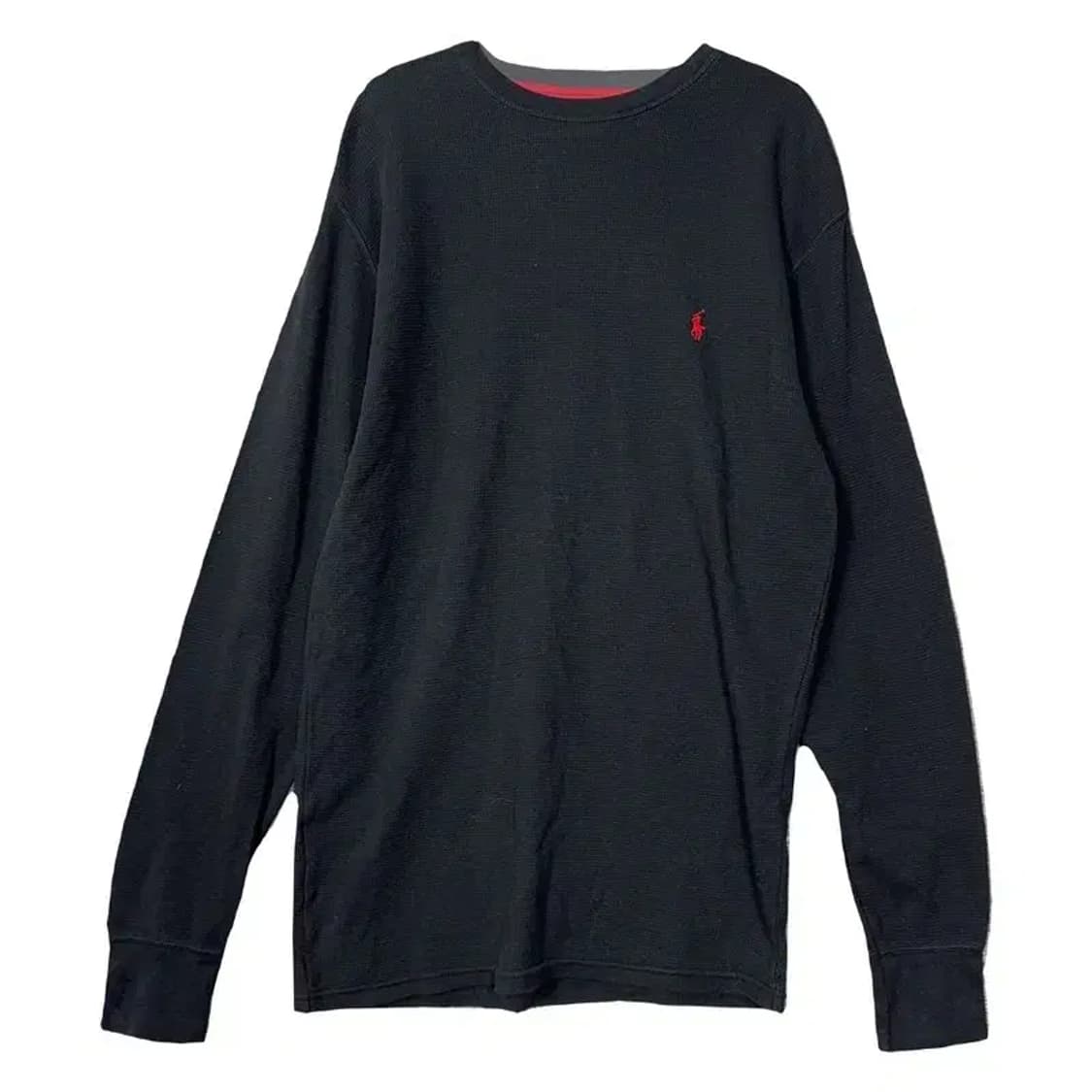 폴로 빈티지 블랙 와플 코튼 니트 긴팔 M 상품이미지1