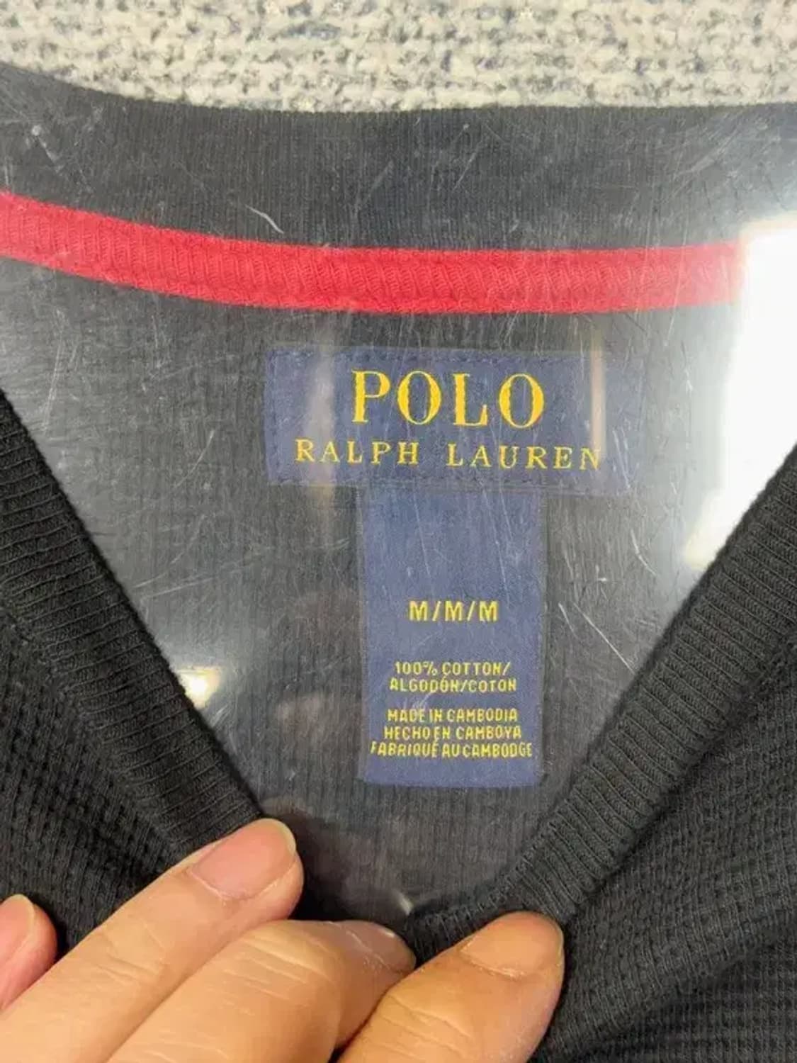 폴로 빈티지 블랙 와플 코튼 니트 긴팔 M 상품이미지7