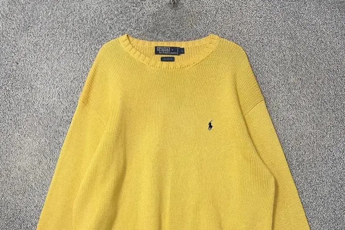폴로 오버 핏 옐로우 코튼 니트 L 상품이미지3