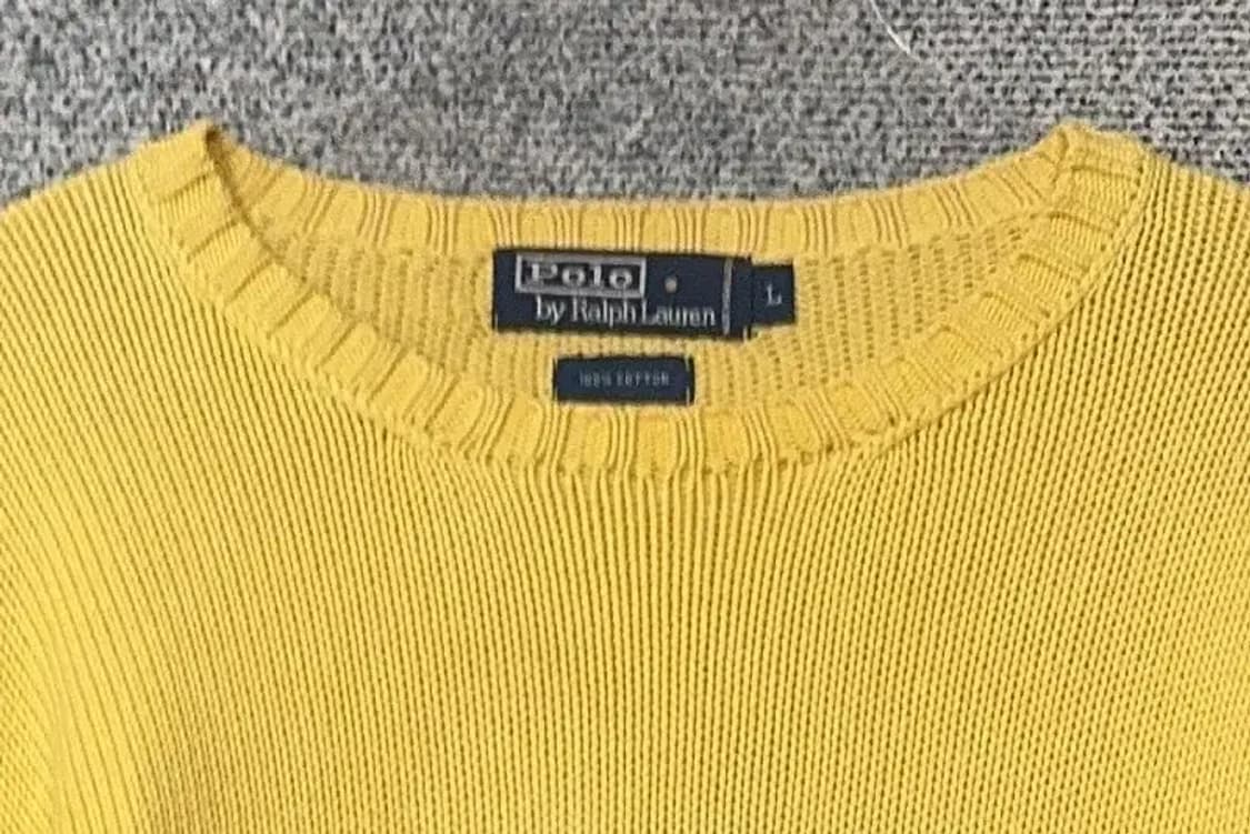 폴로 오버 핏 옐로우 코튼 니트 L 상품이미지5