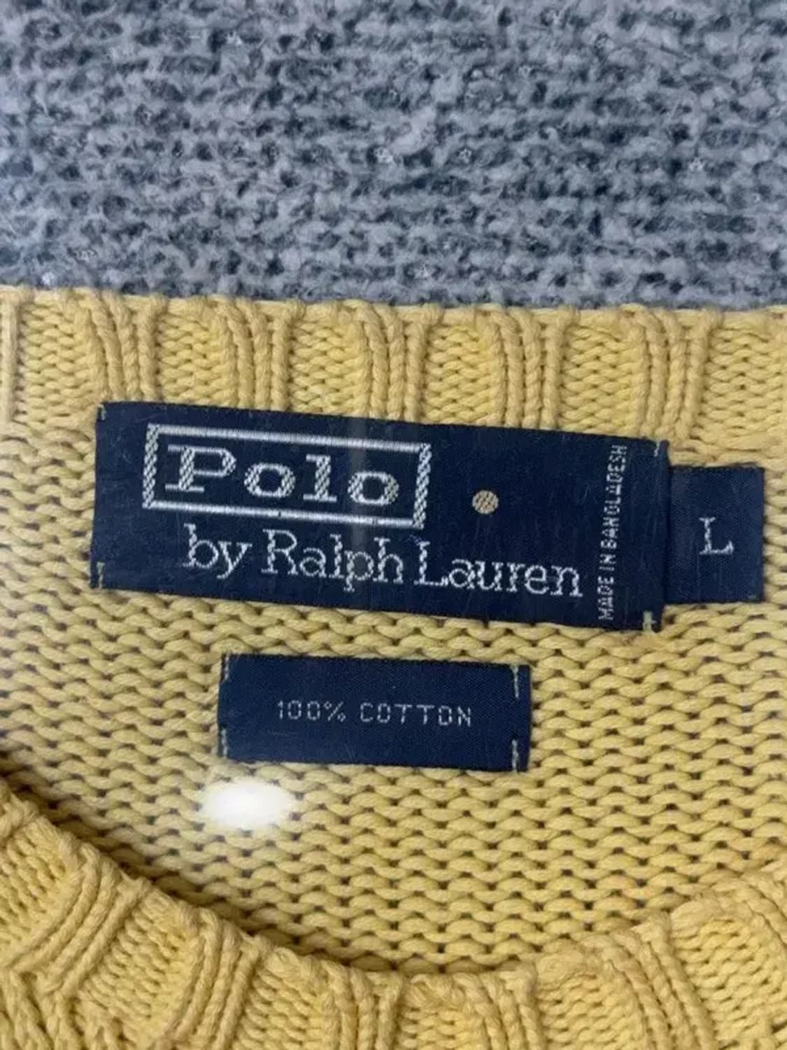 폴로 오버 핏 옐로우 코튼 니트 L 상품이미지7