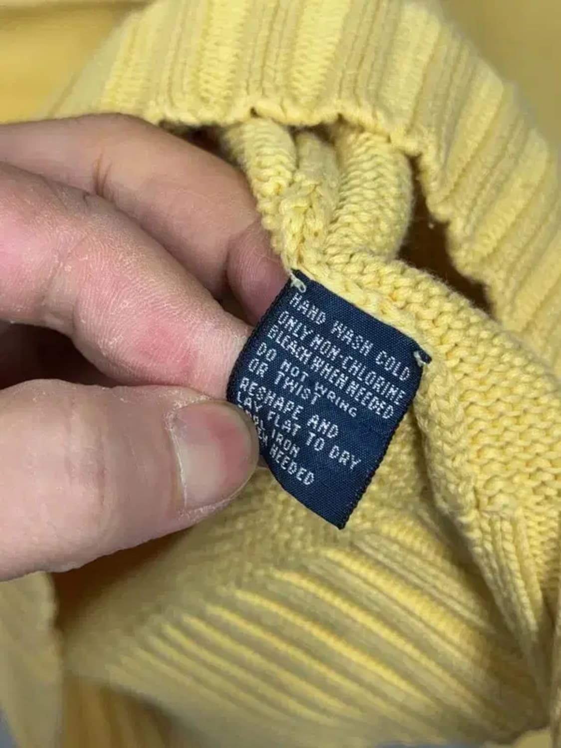 폴로 오버 핏 옐로우 코튼 니트 L 상품이미지8