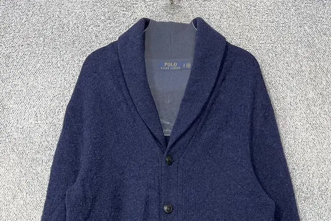 폴로 랄프로렌 네이비 숄카라 니트 가디건 S 상품이미지3