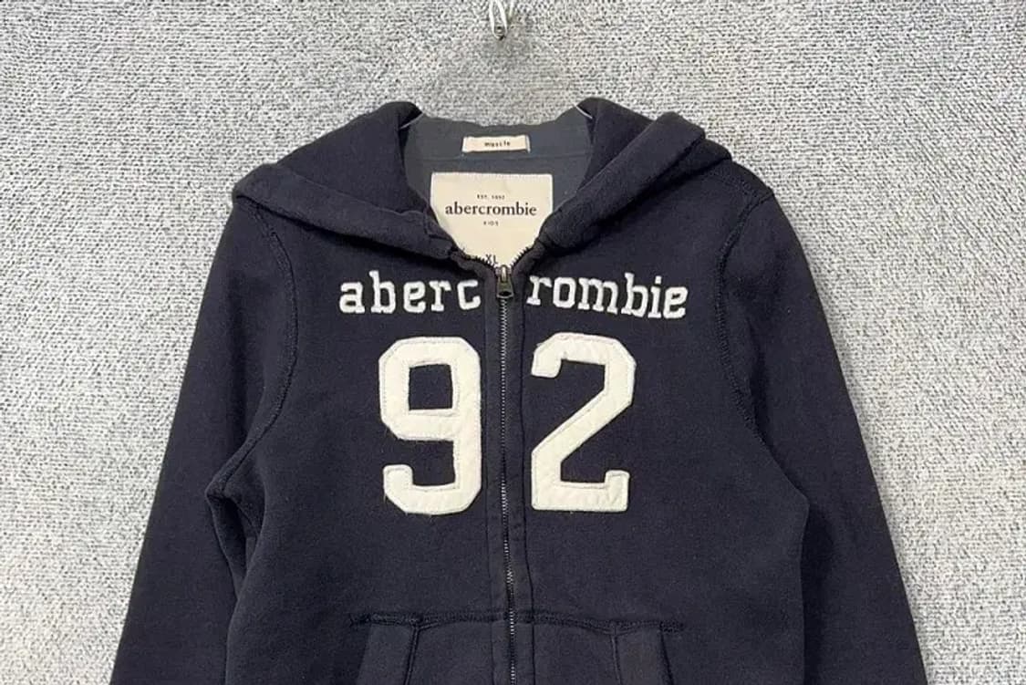 아베크롬비 스펠 로고 Y2K 네이비 후드 집업 XL 상품이미지3