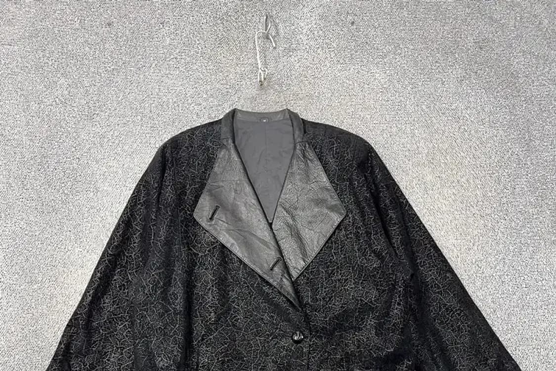 재팬 빈티지 레더 포인트 오버핏 원버튼 코트 M 상품이미지3