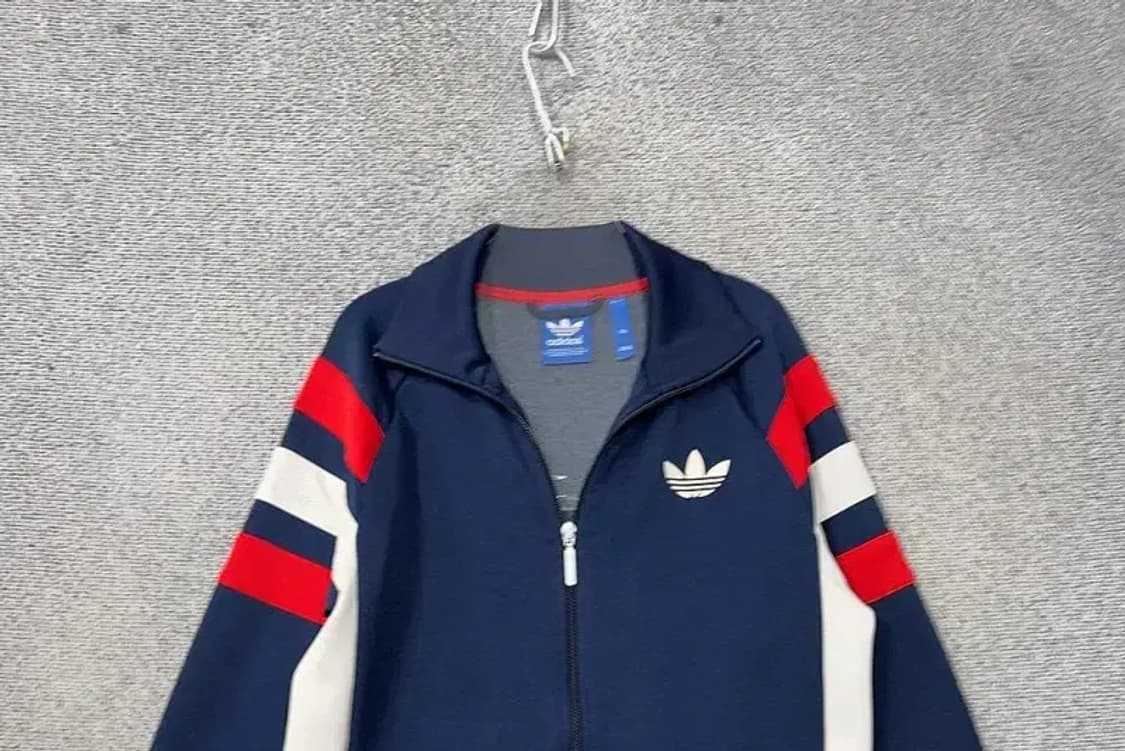 아디다스 네이비 트레포일 불꽃 트랙탑 집업 저지 100 상품이미지3