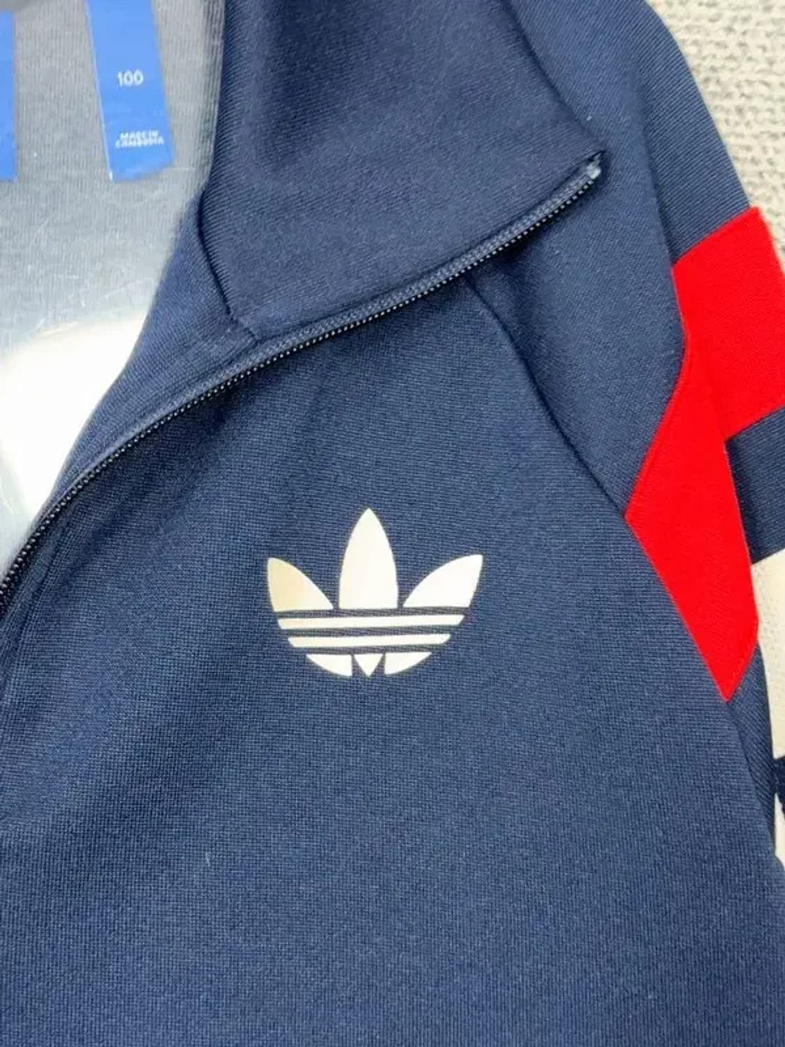 아디다스 네이비 트레포일 불꽃 트랙탑 집업 저지 100 상품이미지6