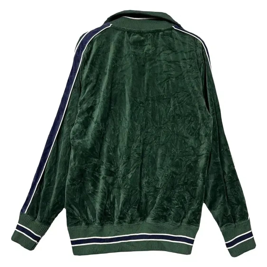 POSHBOYXF 그린 재팬 빈티지 벨벳 트랙탑 집업 저지 L 상품이미지2