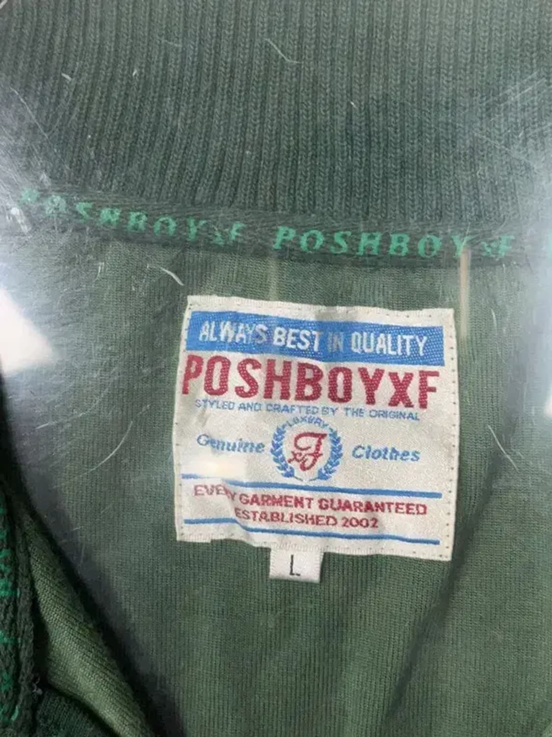 POSHBOYXF 그린 재팬 빈티지 벨벳 트랙탑 집업 저지 L 상품이미지6