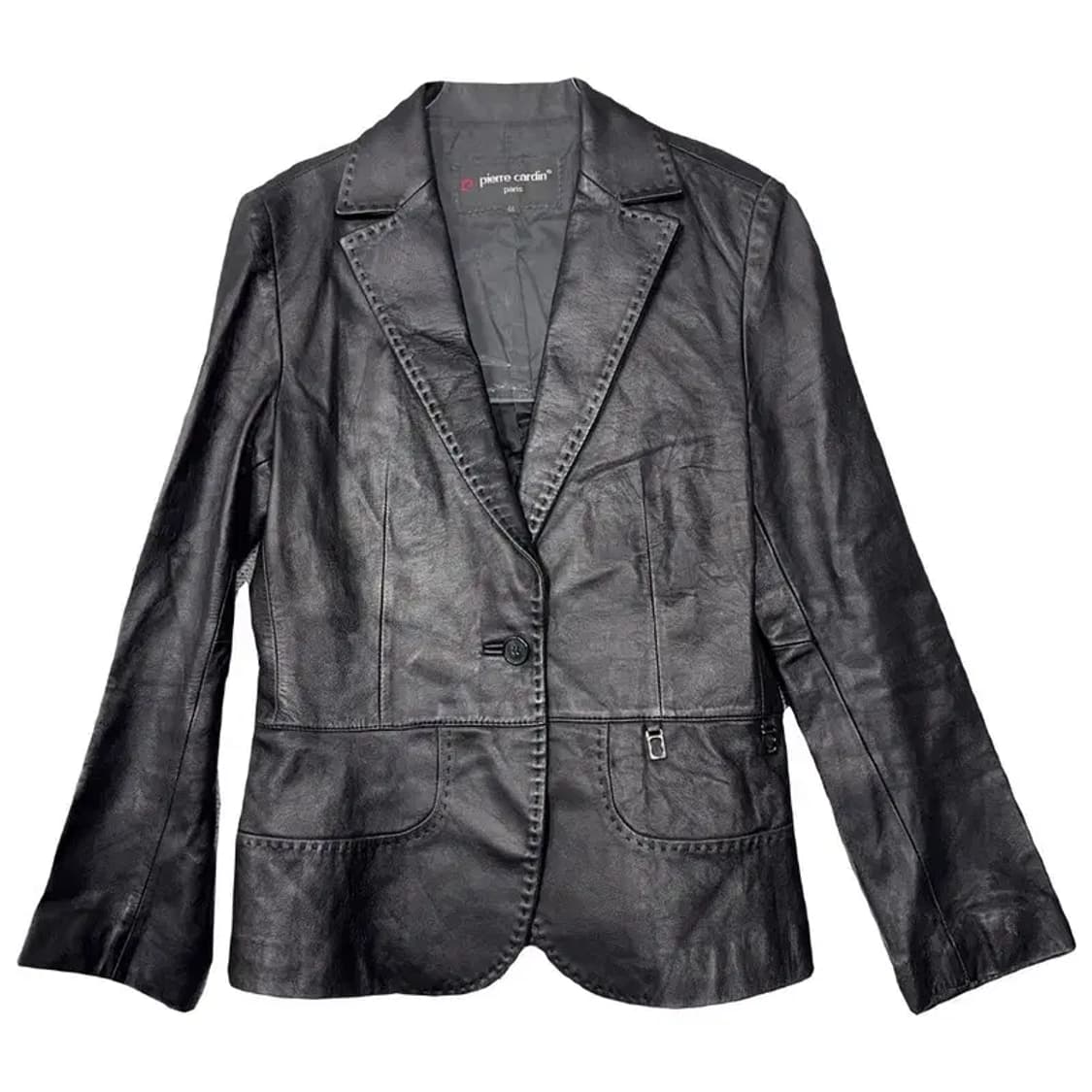 PIERRE CARDIN 블랙 양가죽 블레이저 66 상품이미지1