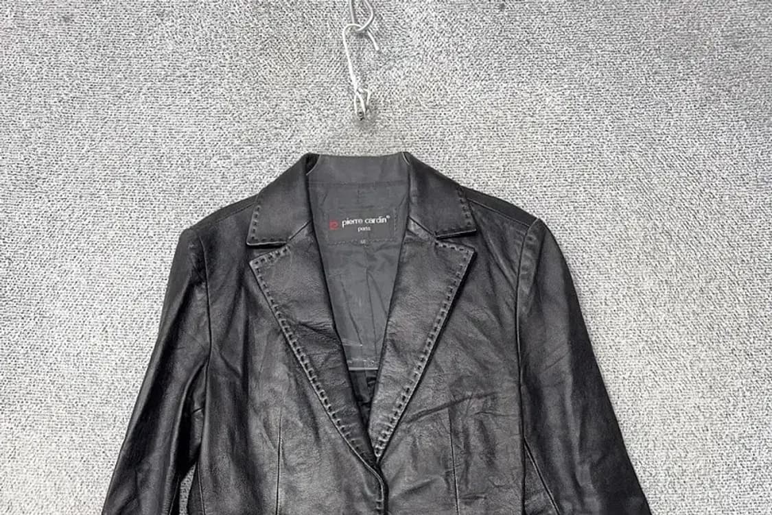 PIERRE CARDIN 블랙 양가죽 블레이저 66 상품이미지3