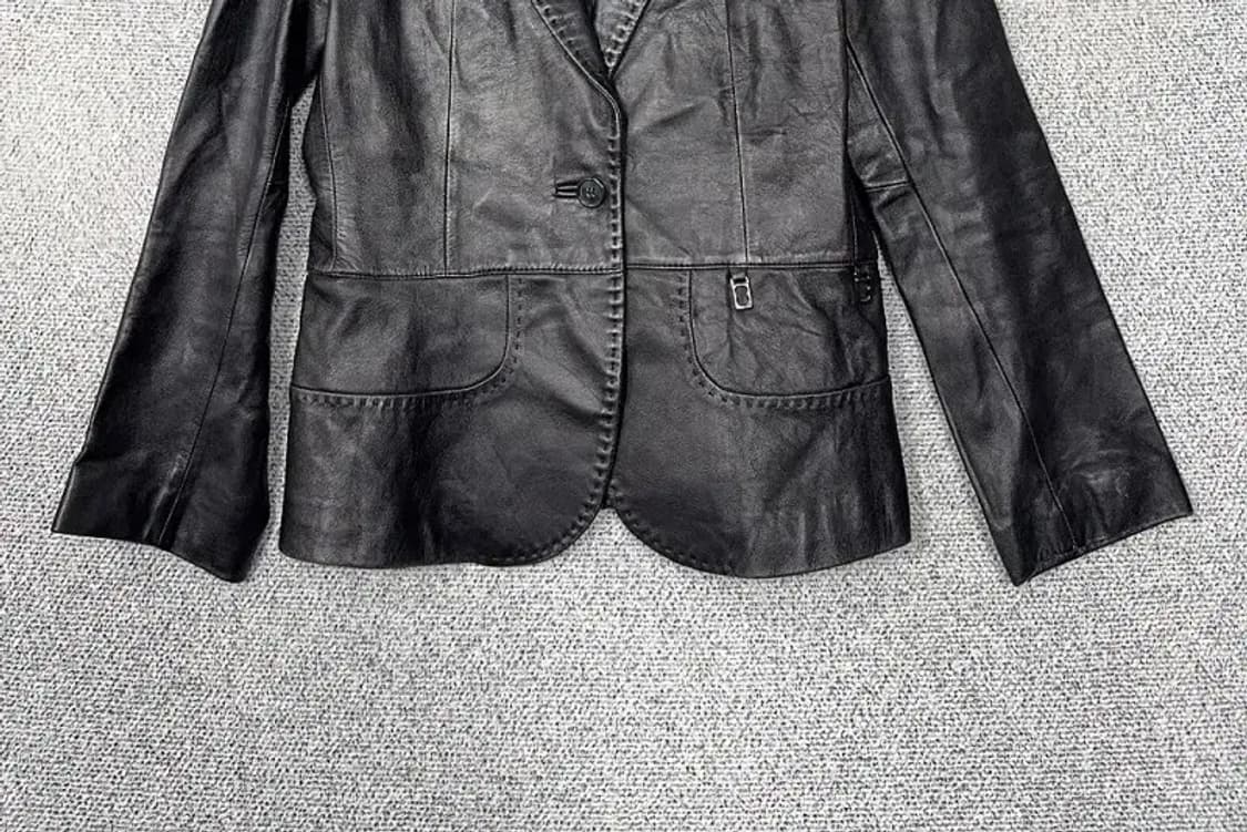 PIERRE CARDIN 블랙 양가죽 블레이저 66 상품이미지4