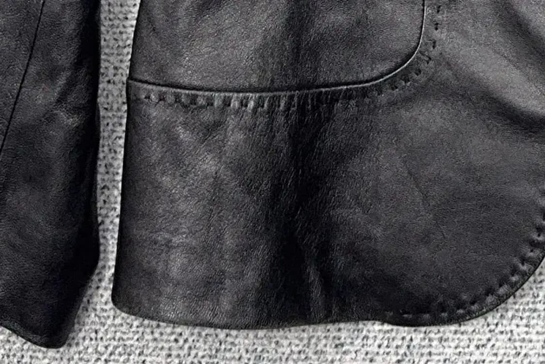 PIERRE CARDIN 블랙 양가죽 블레이저 66 상품이미지6