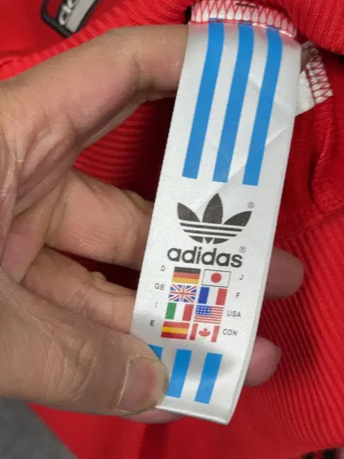 아디다스 흑탭 Y2K 레이싱 레드 트랙탑 집업 저지 85 상품이미지9