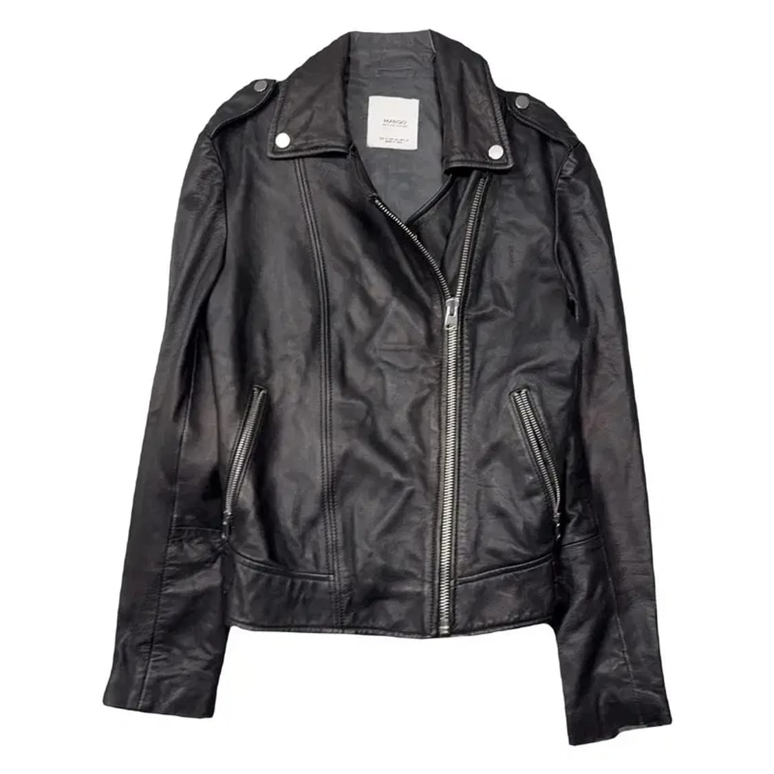 망고 블랙 여성 캐주얼 라이더 자켓 S 상품이미지1