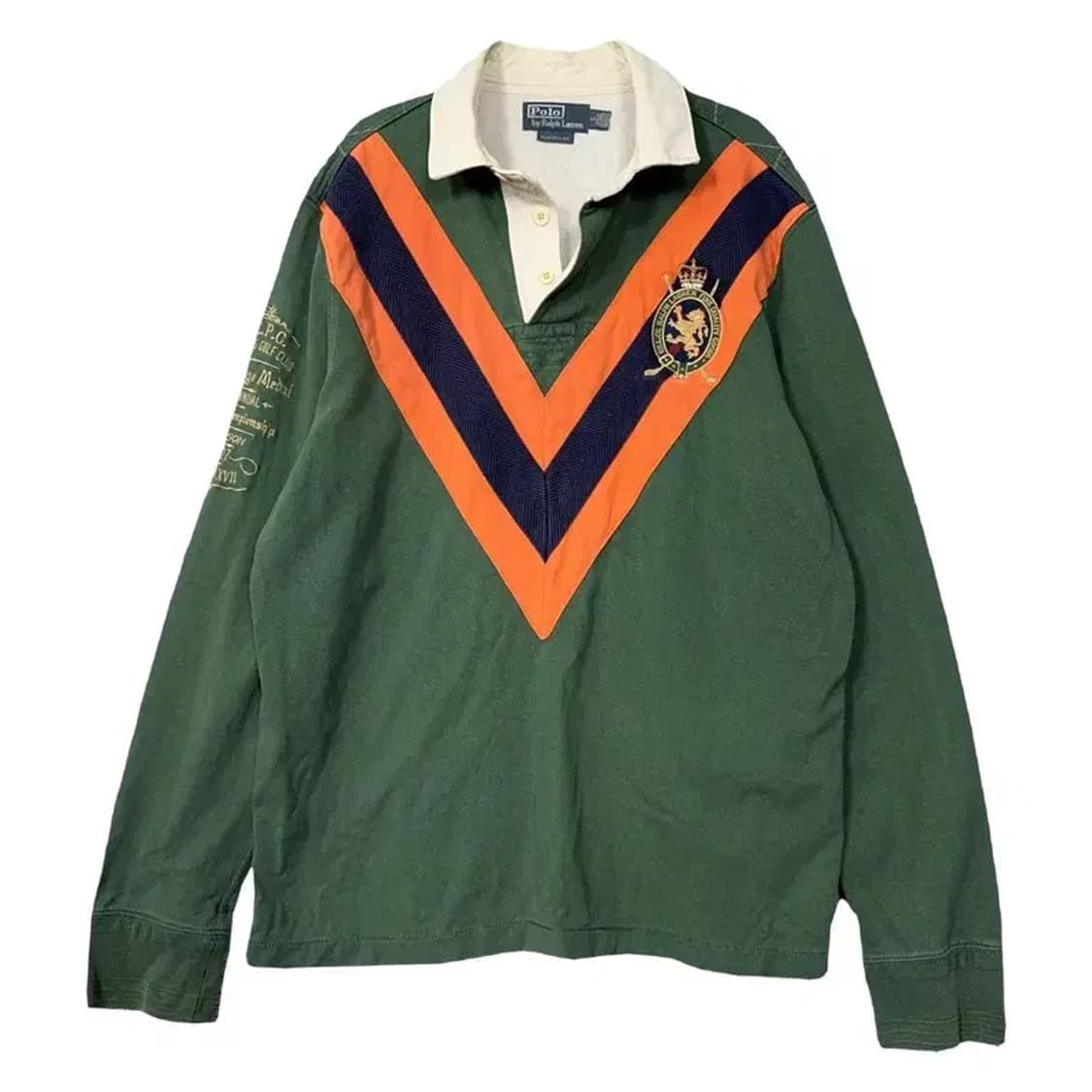 폴로 빈티지 금장 자수 그린 럭비 카라티 L 상품이미지1