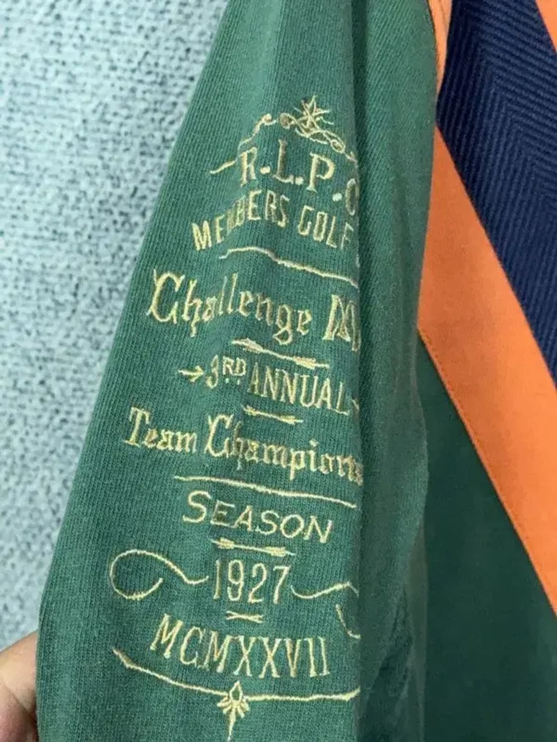 폴로 빈티지 금장 자수 그린 럭비 카라티 L 상품이미지7