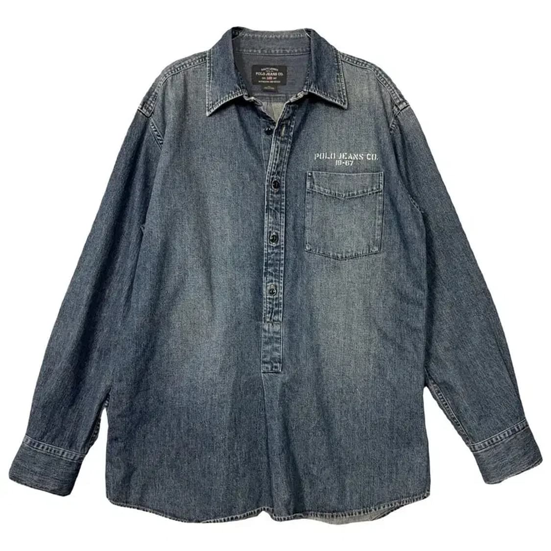 폴로 두산 빈티지 워싱 데님 셔츠 M 상품이미지1