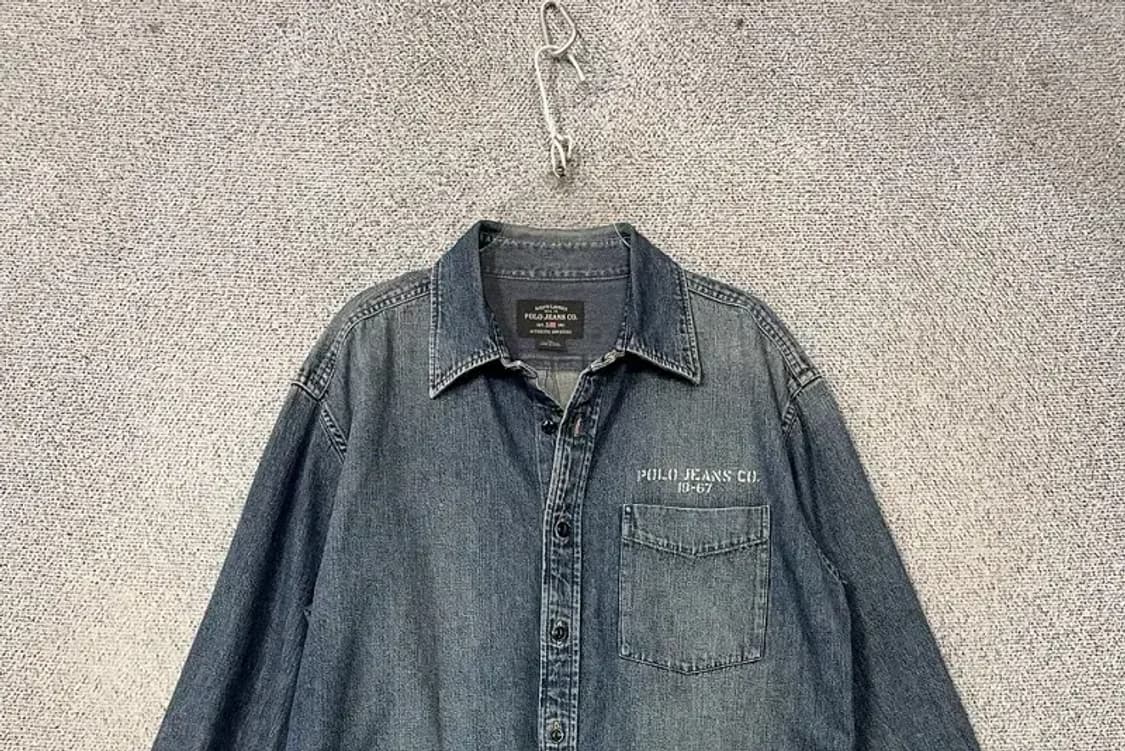 폴로 두산 빈티지 워싱 데님 셔츠 M 상품이미지3