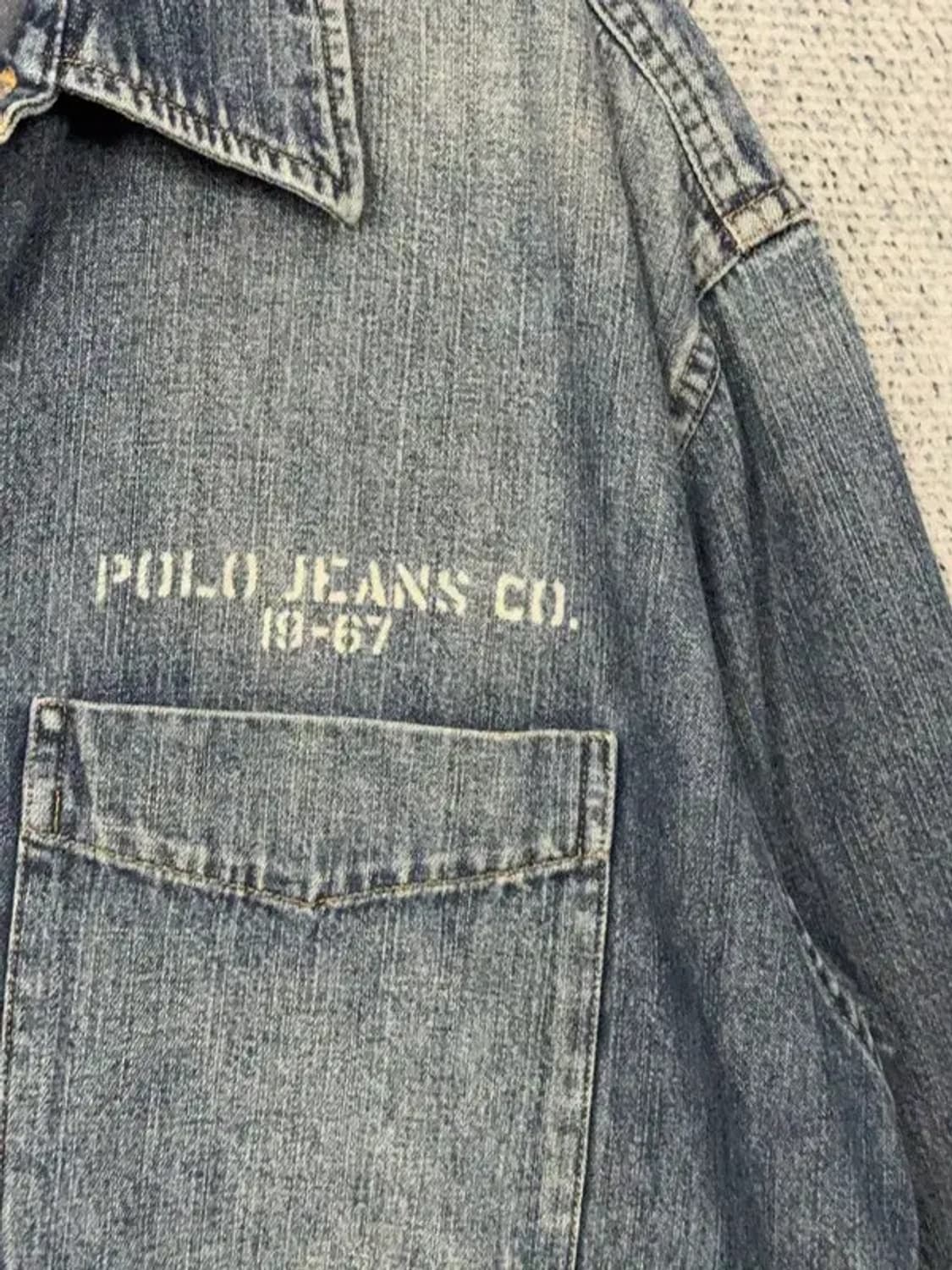 폴로 두산 빈티지 워싱 데님 셔츠 M 상품이미지7