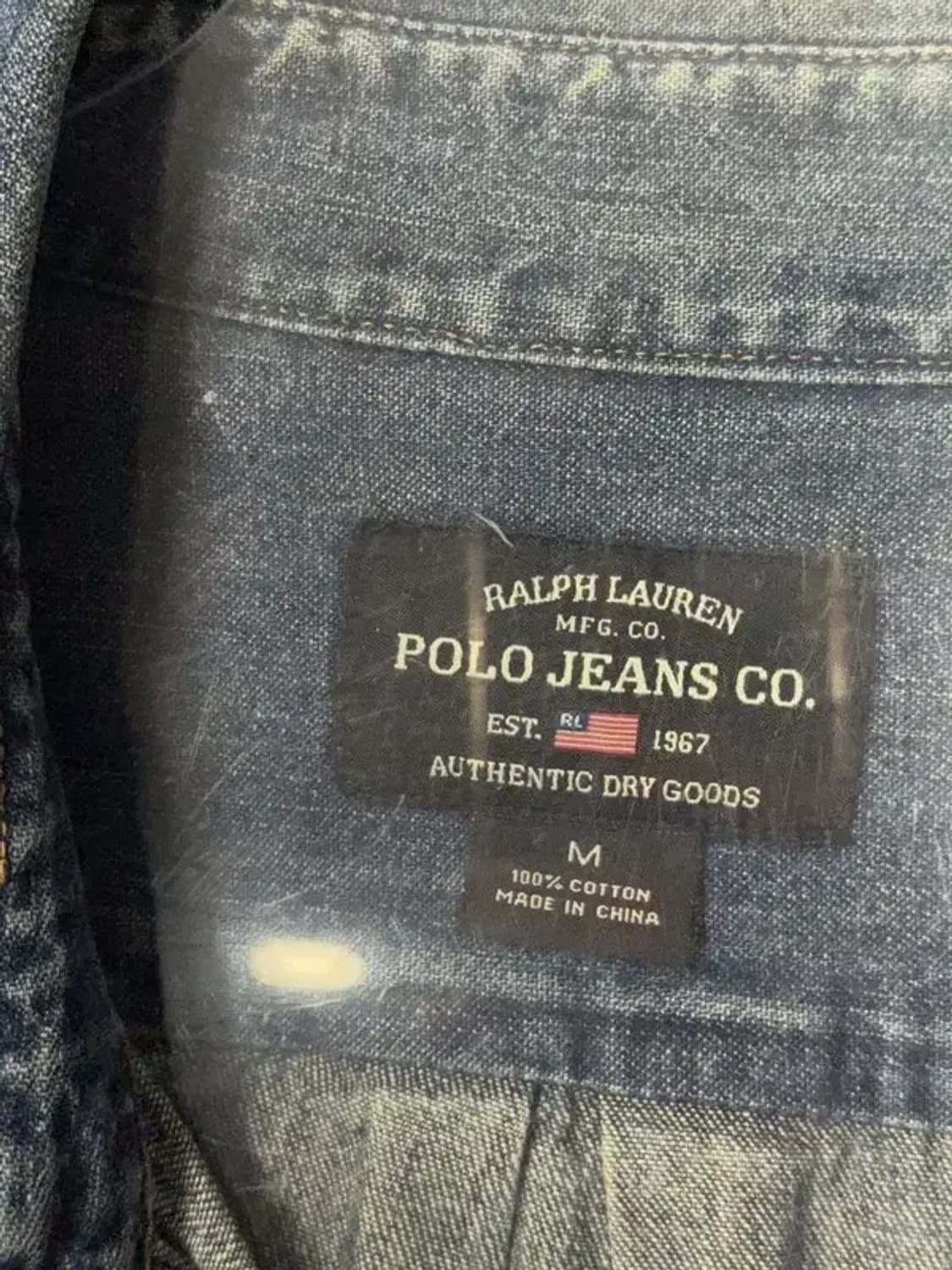 폴로 두산 빈티지 워싱 데님 셔츠 M 상품이미지8