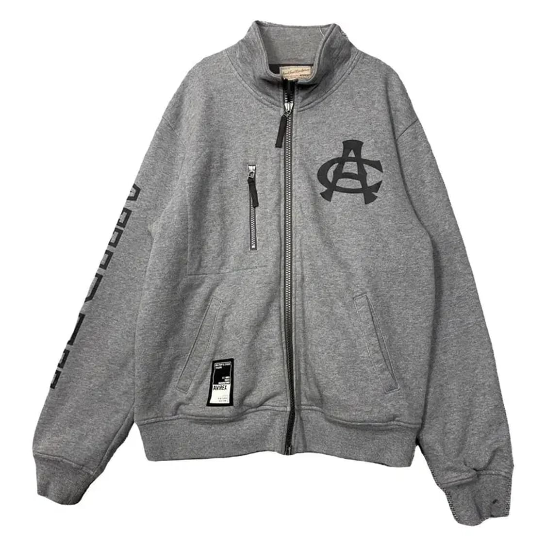 아비렉스 프린팅 로고 그레이 오버핏 트랙탑 집업 XL 상품이미지1