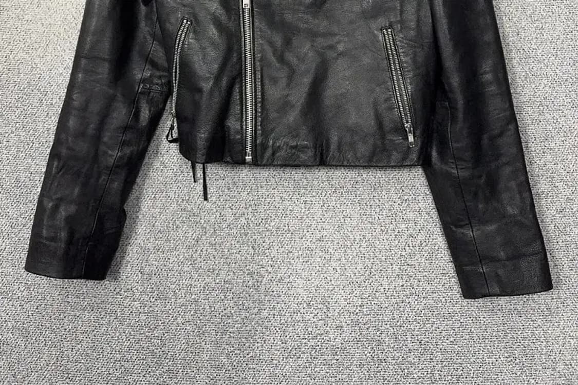 아소스 블랙 여성 리얼 레더 라이더 자켓 L 상품이미지4