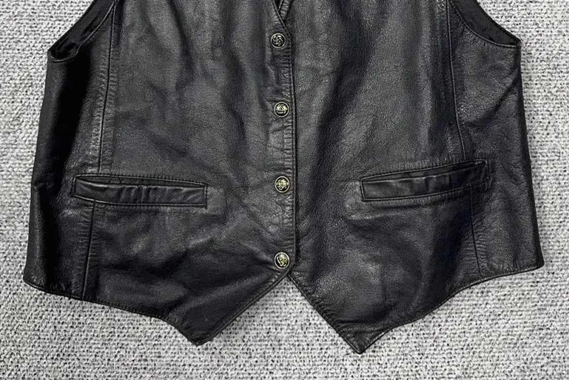 빈티지 블랙 소가죽 양장 조끼 95 상품이미지4