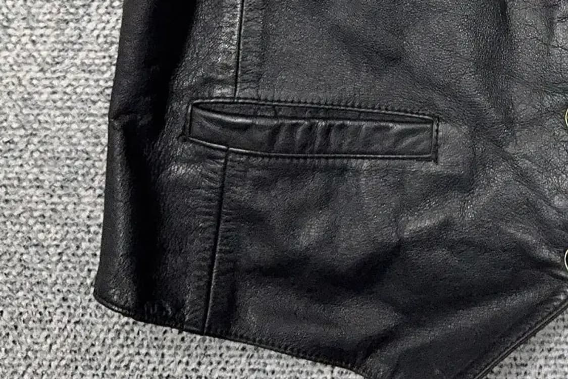 빈티지 블랙 소가죽 양장 조끼 95 상품이미지5