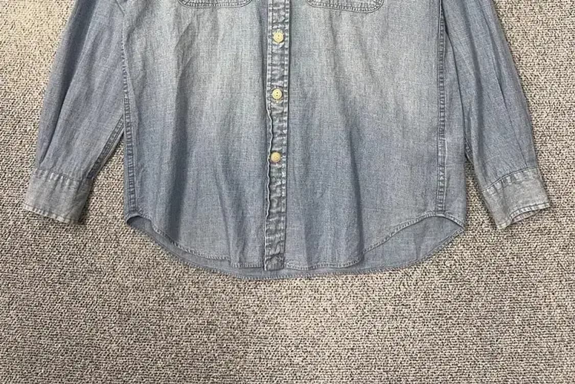 폴로 릴렉스핏 빈티지 백프린팅 워싱 데님 셔츠 S 상품이미지4