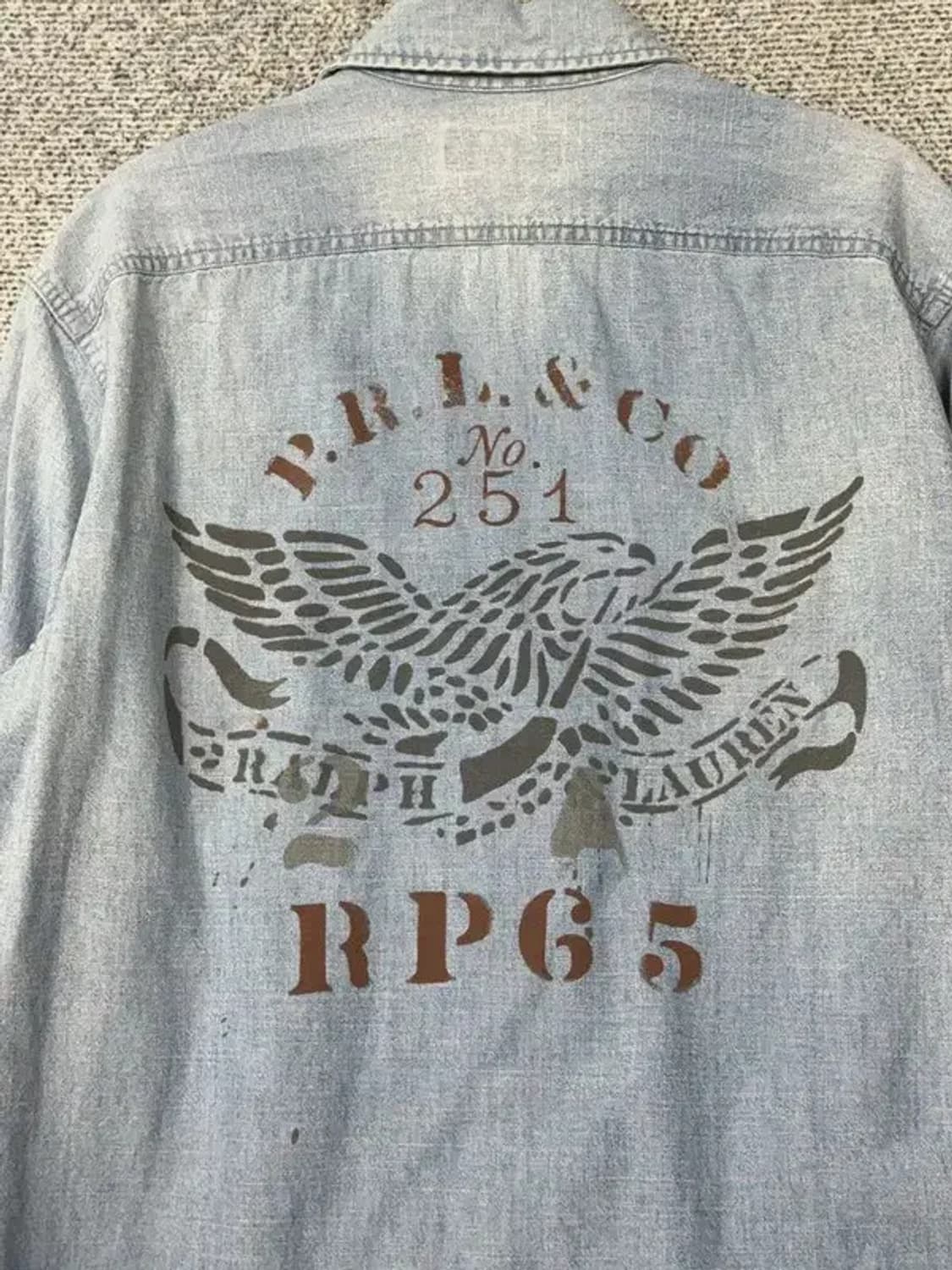 폴로 릴렉스핏 빈티지 백프린팅 워싱 데님 셔츠 S 상품이미지7